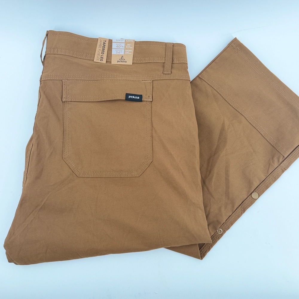Prana‎ Stretch Zion Slim Pant II Mens 40x34 Sepia Brown Tapered Leg 1969831 NWT